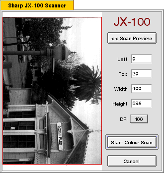 JX-100 scan window